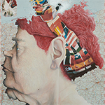 BRENDA 2018 Oil and mixed media on map of Germany, 27 frame segments (image Chris Davis)